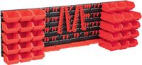 vidaXL 80-delige Opslagbakkenset met Wandpanelen - Rood en Zwart