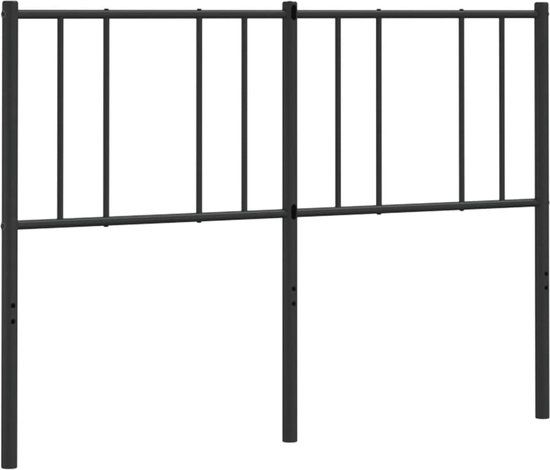 VidaXL Hoofdeind & Voeteind Zwart Staal 135 cm