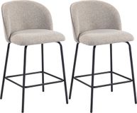 HOMCOM Barkruk-Polyester, Staal-55L x 50B x 93H cm-Lichtgrijs