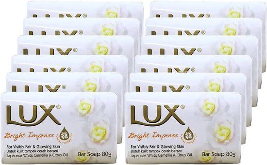 LUX Bright Impress Bar Soap - 12 x 80 g
