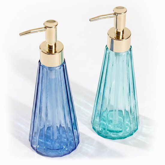 Merkloos Relaxdays Zeepdispenser - set van 2 - 320 ml - glas