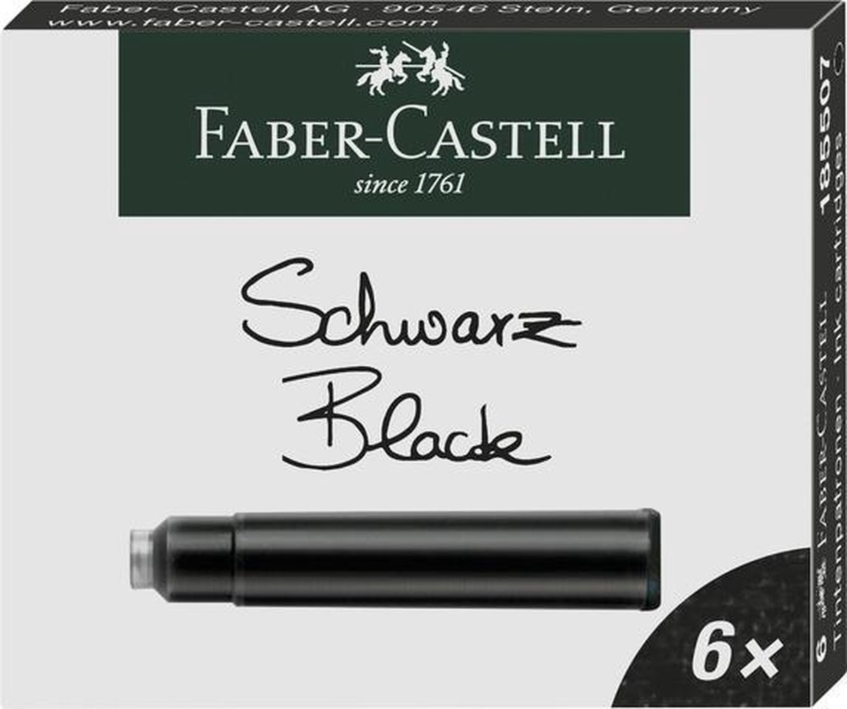 Faber-Castell Inktpatronen FC zwart - doosje a 6st. niet uitwisbaar