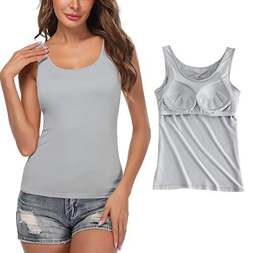 STARBILD Dames Tanktop Gewatteerd Mouwloos Basic Hemd voor Dagelijks Gebruik
