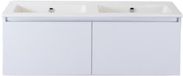 BES LED Frozen Badmeubelset 120 cm - Greeplijst in Kleur - Wit Hoogglans - Keramische Wastafel Wit Zonder Kraangat