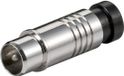 Goobay Coax-compressie stekker van metaal, F-stekker voor SAT-kabels met 75 ohm impedantie, snelle montage met krimptang, kabelmantel 7 mm