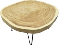 AVH-Collectie Boomstamtafel met metalen poten 80xH45 rond - bladdikte 6 cm
