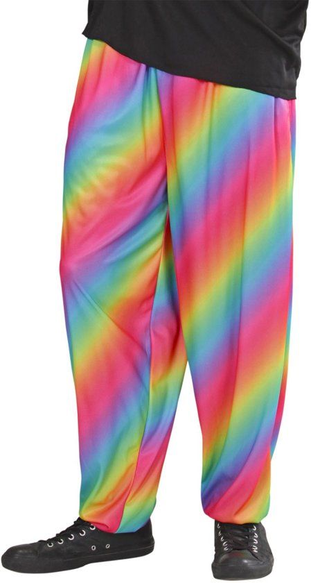Widmann Jaren 80 & 90 Kostuum Baggy Broek 80s Regenboog Kleuren Man XL