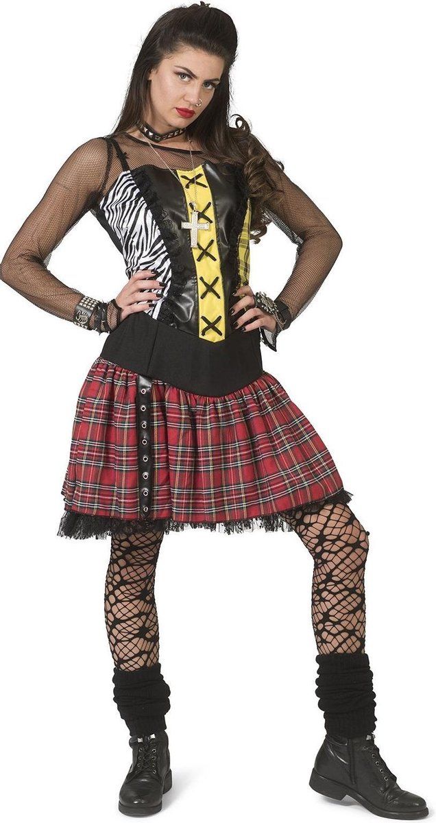 Funny Fashion Punk Kostuum Dames - Maat 40/42 - Polyester - EAN: 8712364362428