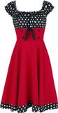 Belsira Schulterfreies Swing-Kleid Medium-lengte jurk zwart-rood-wit S Dames