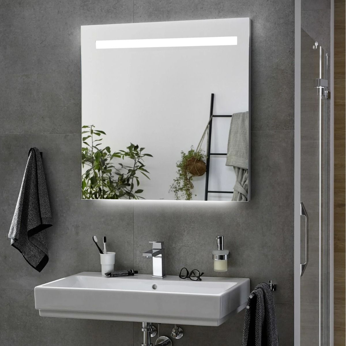 Badkamerplanet Badkamerspiegel met LED Verlichting met Onderverlichting 80 cm