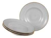 CreaTable, 34039, serie Vintage Nature Stone 4-delige serviesset voor 4 personen, pastaborden van porselein, vaatwasser- en magnetronbestendig, Made in Europe