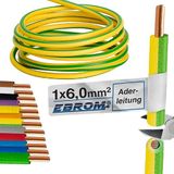 EBROM Aardingskabel aderkabel stijf H07V-U 6 mm² groen/geel 5 meter
