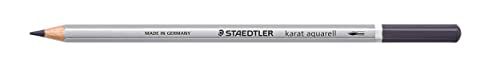 STAEDTLER Aquarel kleurpotloden karat aquarel, grijs, wateroplosbaar, zachte en kleurintensieve vulling, voor verschillende droog- en natstechnieken, 6 aquarelstiften in kartonnen etui, 125-8