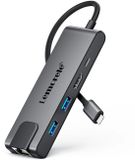 Lemorele TC24 – 5-in-1 USB-C Hub – 4K HDMI – Gigabit Ethernet – 100W PD – Multiport Adapter