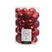 Decoris Kerstballen en ornamenten - 34x st - rood - kunststof - kerstballen en dennenappels