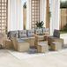 vidaXL Tuinbank - Set - 5 zitplekken - Beige/ Lichtgrijs - Polyrattan