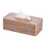 Dispenser voor gezichtsdoekjes, 26,5 x 14 x 8,5 cm, bruin, hout