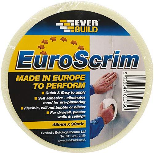 Everbuild Everbuild EuroScrim - Zelfklevende Scrim Tape - High-Tack Lijm - Gebroken Wit - 48mm x 90m