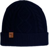 Stone Valley Grofgebreide Damesmuts van 100% Wol - Navy