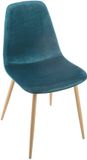 ATMOSPHERA CREATEUR D'INTERIEUR ROKA stoel in Scandinavisch design, fluweel, bleu canard