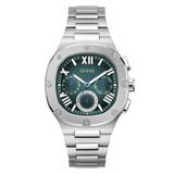 Guess Headline GW0572G6 Horloge - Staal - Zilverkleurig - Groene Wijzerplaat - Ø 42 mm