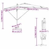 vidaXL Parasol Terracotta 286 x 284 x 270 cm Aluminium en Polyester