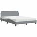 vidaXL Lit avec matelas "Dover" tissu gris clair 140x190 cm
