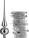 Decoris Kaemingk B.V. Kerstversiering glazen piek glans 26 cm en sterren folieslingers pakket zilver