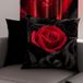 PETTI Artigiani Italiani - Paar kussenslopen 40 x 40 cm van microvezel, sierkussens, bank, woonkamer, 2 kussenslopen, kussensloop, Black Roses, 100% Made in Italy