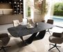 DELIFE Table à manger Edge Boot 240x120 cm Céramique Laminam® Nero Greco Anthrazit Infinity Métal Noir