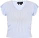 faina Top V-hals Korte mouw Lichtblauw Viscose/Polyamide Regular Fit Casual Dames