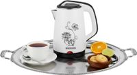 MARADO Elektrische waterkoker met bloemenprint, 1,9 liter, 1500W, model MA-2353, wit