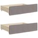 VidaXL Bedlades 2 st bewerkt hout en stof taupe