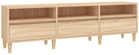 vidaXL Tv-meubel 150x30x44,5 cm bewerkt hout sonoma eikenkleurig