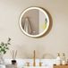 AUCO Miroir De Salle De Bain Rond De 40 Cm Avec Éclairage Led Intégré, Miroir Mural Lumineux Avec 3 Températures De Couleur, Intensité Réglable, Doré