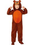 Amscan 9908809 - Kinderen Bruine Beer Hooded Onesie Wereldboekdag Fancy Dress Kostuum Leeftijd: 8-10 jaar