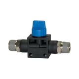 Riegler Afsluitklep »Blaue serie« R 1/2 a., R 1/2 a., met schroefdraadcoating, werkdruk max. 15 bar, kunststof/messing vernikkeld