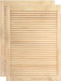 vidaXL Kastdeuren met lamellen 2 st 69x39,4 cm massief grenenhout