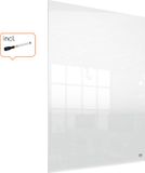Nobo Transparant Draagbaar Acryl Mini Whiteboard voor Bureau of aan de Muur, Draagbaar, Droog Uitwisbaar, Frameloos, 600 x 450 Millimeter, Inclusief Marker En Montage Pads