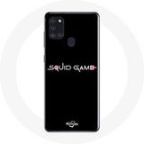 Maniacase Hoesje voor Samsung Galaxy A21S inktvis spel logo zwarte achtergrond
