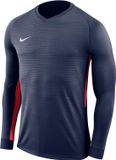 Nike Tiempo Premier LS Jersey Sportshirt - Heren - Navy/Rood - Maat S