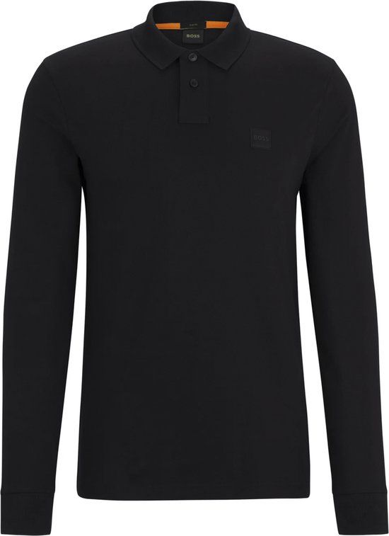 BOSS Passerby Longsleeve Poloshirt - Zwart - Maat L - Mannen