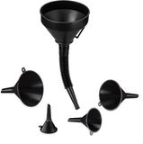 Merkloos Relaxdays trechter set - 5 groottes - universeel - slang en zeef - olietrechter