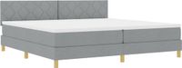 vidaXL Boxspring bed met kussen Lichtgrijs 200 x 200 cm Stof