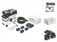 Festool CTLC MIDI I-Plus 36V (2x18V) Li-Ion accu stofzuiger set (4x 5,0Ah) in systainer - 3100l/min - Stofklasse L