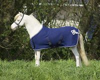 Qhp Fleecedeken Qhp Ornament Falabella Donkerblauw-zilver - 60/90