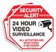 Panneau de vidéosurveillance - 30 x 30 cm Aluminium - 2 pièces