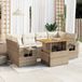 Maison Exclusive - Salon de jardin 7 pièces avec coussins, polyrotin beige