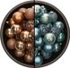 Merkloos / Sans marque Bellatio Decorations Kerstballen mix - 74-delig - ijsblauw en camelbruin - 6 cm - kunststof