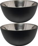 Svenska Living - 2x Kommetjes/schaaltjes - Mat Zwart - RVS - D13 x 7 cm